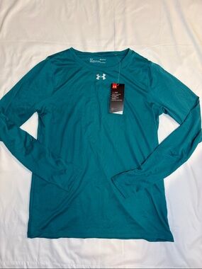 NWT Teal Under Armour Long Sleeve Loose Fit Long Sleeve Heat Gear Cooling Medium